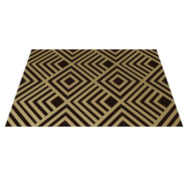 Beige hoekige strepen vinyl tapijt geometrisch - TenStickers