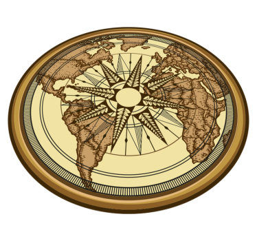 Ronde vintage wereldkaart vinyl tapijt - TenStickers