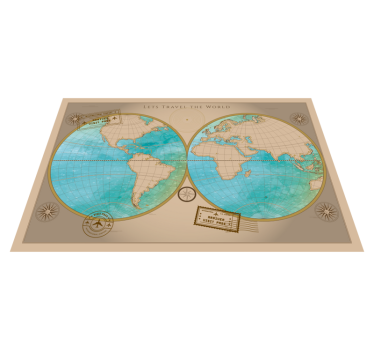 Vinyl tapijt wereldkaart wereldkaart decor - TenStickers