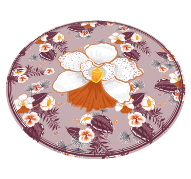 Ronde kleurrijke bloem woonkamer kleed - TenStickers