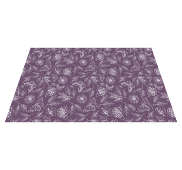 Bloemensymmetrie vinyl tapijt bloemen en planten - TenStickers