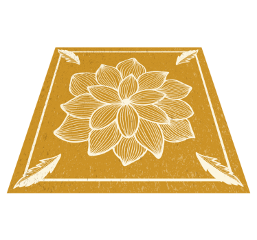Gouden bloemdessin vinyl tapijt bloemen en planten - TenStickers