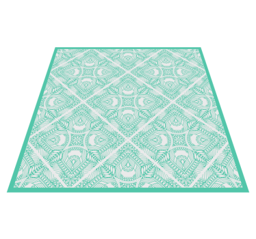 Mandala patroon vinyl tapijt geometrisch - TenStickers