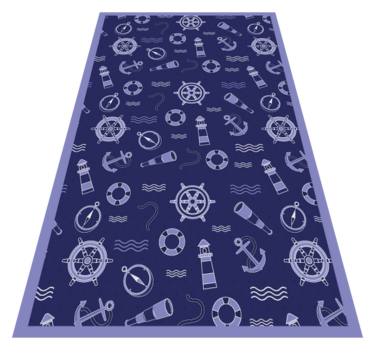 Marine motief vinyl tapijt woonkamer - TenStickers