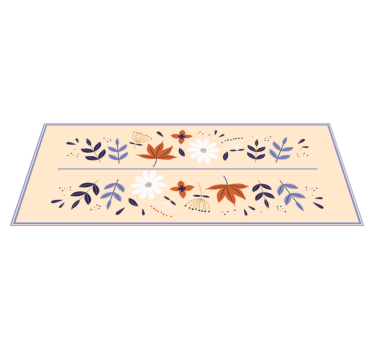 Botanisch motiefensemble vinyl tapijt bloemen en planten - TenStickers
