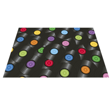 Vinyl tapijt met vinylplaten retro tapijt - TenStickers