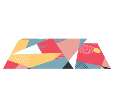 Kleurrijke geometrische compositie vinyl tapijt geometrisch - TenStickers