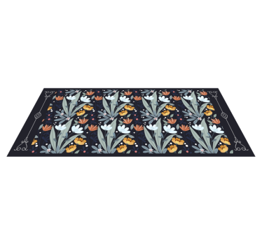 Bloemstukpatroon vinyl tapijt bloemen en planten - TenStickers