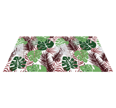 Tropische bladeren-overlap vinyl tapijt bloemen en planten - TenStickers