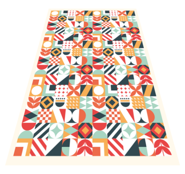 Symmetrisch mozaïek vinyl tapijt geometrisch - TenStickers