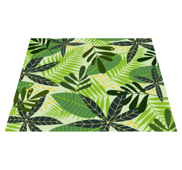 Tropisch blad botanisch vinyl vloerkleed bloemen en planten - TenStickers