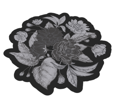 Bloemencontourdisplay vinyl tapijt bloemen en planten - TenStickers