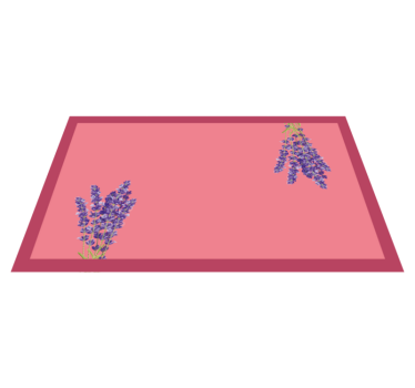 Bloemige lavendelaccenten vinyl tapijt bloemen en planten - TenStickers