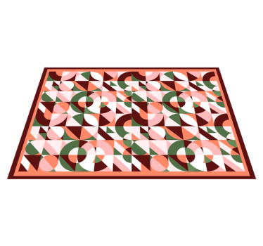 Geometrisch mozaïekmotief vinyl tapijt geometrisch - TenStickers