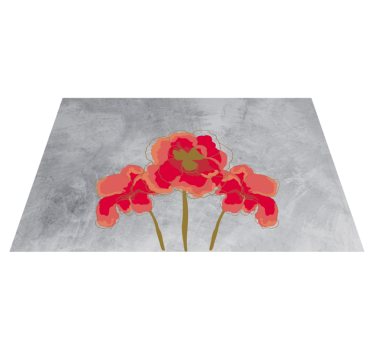 Bloemig bloesemtrio vinyl tapijt bloemen en planten - TenStickers