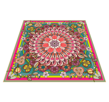 Mandala vinyl vloerkleed Geometrische kleurrijke mandala's - TenStickers