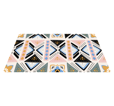 Geometrisch motief wandtapijt vinyl tapijt geometrisch - TenStickers