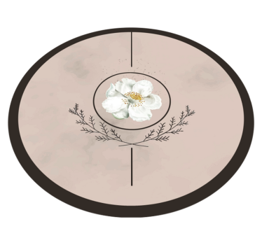Bloemencirkel embleem vinyl tapijt bloemen en planten - TenStickers