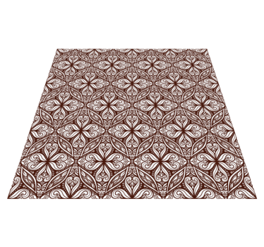 Vinyl tapijt tegels bruine bloemen - TenStickers