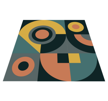 Geometrische vormen compositie vinyl tapijt geometrisch - TenStickers