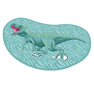 Vinyl vloerkleed dieren Streep tyrannosaurus rex dinosaurus - TenStickers