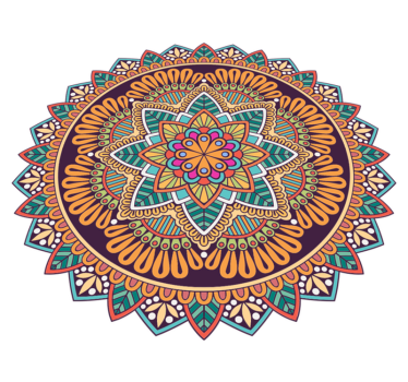 Mandala vinyl vloerkleed Kleurrijke mandala bloem - TenStickers