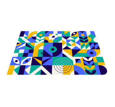 Vinyl tapijt geometrisch levendige geometrische patronen - TenStickers
