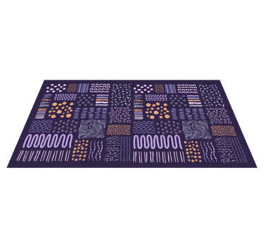 Blauw geschilderde strepen vinyl tapijt woonkamer - TenStickers