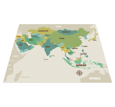 Cartografisch decor vinyl tapijt wereldkaart - TenStickers