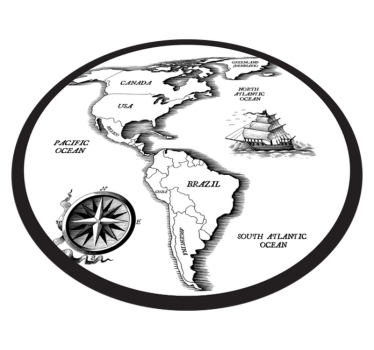 Cartografische elegantie vinyl tapijt wereldkaart - TenStickers