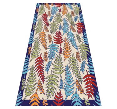 Botanische strepen vinyl tapijt bloemen en planten - TenStickers