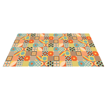 Vinyl tapijt geometrisch levendig tegelconcept - TenStickers