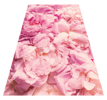 Zachtroze details vinyl tapijt woonkamer - TenStickers