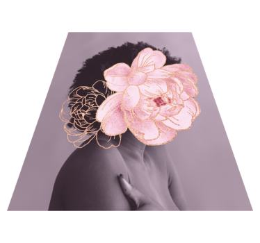 Sierlijk botanisch silhouet vinyl tapijt woonkamer - TenStickers