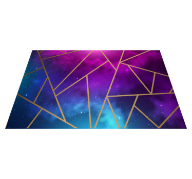 Kosmisch blauw en paars patroon vinyl tapijt geometrisch - TenStickers