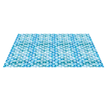 Blauw driehoekpatroon vinyl tapijt geometrisch - TenStickers