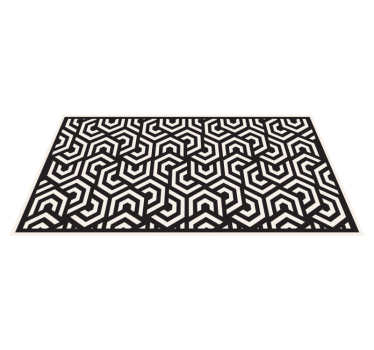 Zwart-witte zeshoeken vinyl tapijt geometrisch - TenStickers