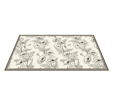 Bloemenpatroon vinyl tapijt woonkamer - TenStickers