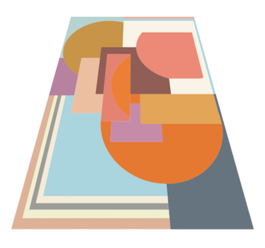 Opvallende vormen vinyl tapijt geometrisch - TenStickers