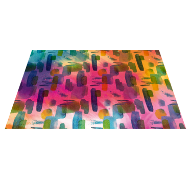 Artistieke kleursegmenten vinyl tapijt woonkamer - TenStickers