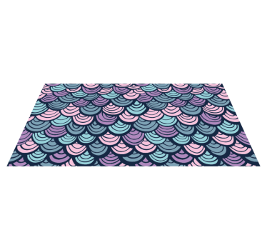 Paars en blauw golfmotief vinyl tapijt geometrisch - TenStickers