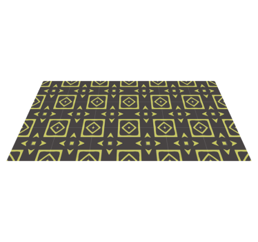 Geel diamantontwerp vinyl tapijt geometrisch - TenStickers
