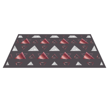 Roze en grijze driehoeken vinyl tapijt geometrisch - TenStickers