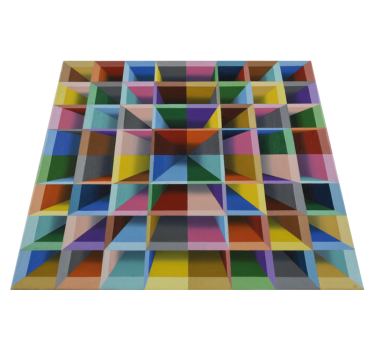 Levendige geometrie vinyl tapijt woonkamer - TenStickers