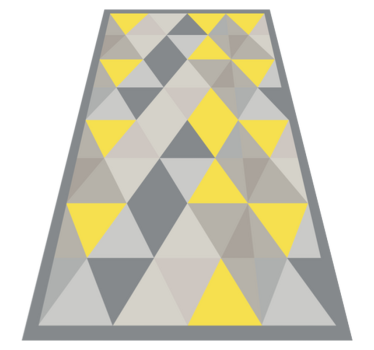 Grijze en gele driehoeken vinyl tapijt geometrisch - TenStickers