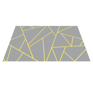 Modern geel en grijs vinyl tapijt geometrisch - TenStickers