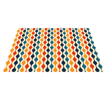 Gebogen kleurgolven vinyl tapijt woonkamer - TenStickers