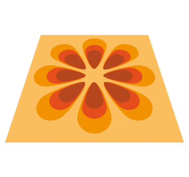 Retro bloemvorm vinyl tapijt woonkamer - TenStickers
