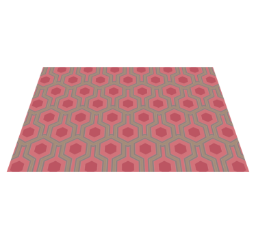 Jaren 70 vinyl vloerkleed 70s roze zeshoeken - TenStickers