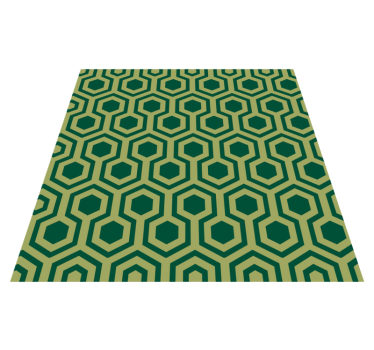 Hexagonale groene elementen vinyl tapijt geometrisch - TenStickers